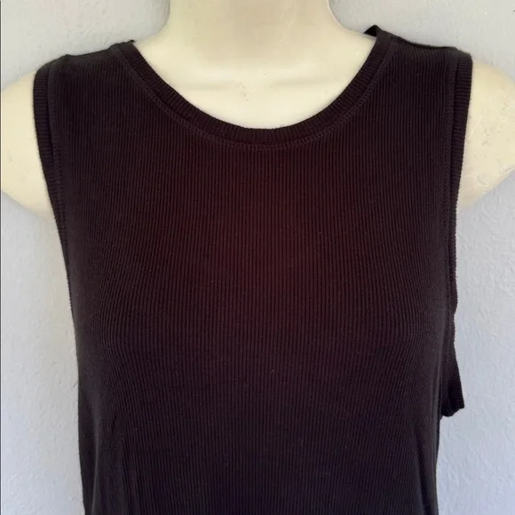 No Boundaries black spandex stretch ribbed knit sleeveless tank top size large - Picture 3 of 9